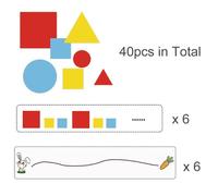 (as the picture) Children Montessori DIY Material Math Toys Color Geometric Shape Sort Matching Game Educational Toys For Preschool Teaching Aids