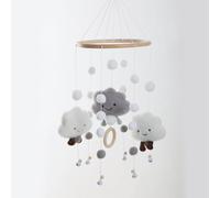 (as the picture) Cross-Border Wooden Bead Wind Chime & Fur Ball Mobile - Children's Room & Boutique Decor Prop