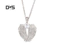 (as the picture, D) Angel Wings Necklace Rhinestone Hug Guardian Wings Pendant Necklace Zircon Birthstone Jewelry Gift for Her