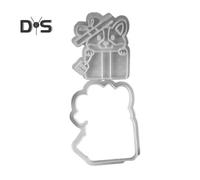 (as the picture, D) Christmas Cookie Cutter 3D Mini Cartoon Animal Shape Fondant Biscuit Stamp for Baking Cake Decorating Corgi Kitten Dog Cat Christmas Theme Holiday