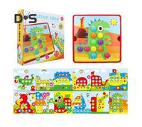 (as the picture, D) Color Matching Mosaic Pegboard Game Set Button Art Toys for Toddlers Sensory Early Learning Educational Puzzle Toy for Kids Ages 3+