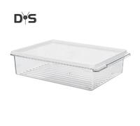 (as the picture, D) Food Preservation Box Stackable Freezer Fridge Organizer with Lid Anti-Frost Reusable Food Containers for Meal Prep Week Herb Storage