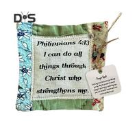 (as the picture, D) Mini Prayer Quilt Vintage Prayer Quilt with Wooden Gadget Inside Handmade Pocket Prayer Quilt Squares Religious Gift for Christians Friends