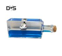 (as the picture, D) Unsinkable Fluid Cruise Ship Decoration Non Sinking Pirate Boat Drift Bottle Desktop Ornament Kids Adults Christmas Birthday Gift