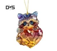 (as the picture, D) Valentine Animal Ornament 2D Acrylic Flat Animal Decoration Cartoon Animal Hanging Ornament for Car Home Office Valentine's Day Decoration