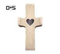 (as the picture, D) Wooden Cross-Shaped Ornament Comfort Support in Difficult Times Handcrafted Walnut Pocket Charm Figure