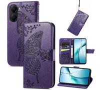 (as the picture, Dark Purple) For Xiaomi Redmi Turbo 4 5g/xiaomi Poco X7 Pro 5g Case With Strap Butterfly Pattern Pu Leather Wallet Phone Cover