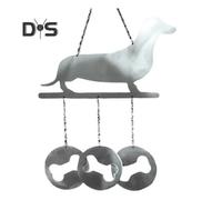 (as the picture, Dog) Goat Dachshund Metal Wind Chime Weather-proof Indoor Outdoor Garden Patio Animal Window Hanging Wind Bell Decoration Ornament Pendant Christmas Gifts