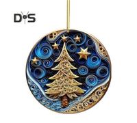 (as the picture, E) Christmas Ornaments Acrylic Snowflake Reindeer Snowman Hanging Decorations for Christmas Tree Home Party Decor