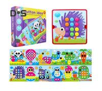 (as the picture, E) Color Matching Mosaic Pegboard Game Set Button Art Toys for Toddlers Sensory Early Learning Educational Puzzle Toy for Kids Ages 3+