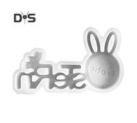 (as the picture, E) Easter Bunny Silicone Mold for DIY Candle Making Resin Casting Easily Release Polymer Clay Mold Flexible Rabbit Candle Mold