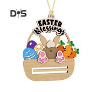 (as the picture, E) Easter Cash Holder Wooden Rabbit Money Holder Hanging Cash Gift Holder Card for Holiday Gifts Money Tree Table Decorations