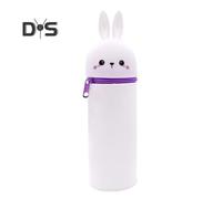 (as the picture, E) Pencil Case Desktop Stand Up Pen Holder Cartoon Animal Design Silicone Pencil Storage Bag for Home School Office Supplies