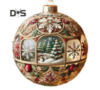 (as the picture, F) 3D Fairy Tale Planet Christmas Ornament Snow Globes Xmas Tree Snowflake Reindeer Hanging Decoration for Holiday Home Decor
