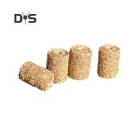 (as the picture, F) 4Pcs Miniature Haybale Model Realistic Mini Haystack Ornament Tiny Round Fake Straw Bale DIY Farm Micro Landscape Dollhouse Decoration Accessories