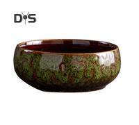 (as the picture, F) Ceramic Lotus Planter Large Caliber Non-Porous Round Vase Colorful Flow Glaze Daffodil Bowl Flower Pot for Aquatic Plants Bowl Lotus Hydroponics