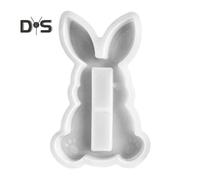 (as the picture, F) Easter Bunny Silicone Mold for DIY Candle Making Resin Casting Easily Release Polymer Clay Mold Flexible Rabbit Candle Mold