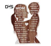 (as the picture, F) Family Love Acrylic Ornament Father Mother Child Silhouettes Ornament Desktop Freestanding Acrylic Block for Home Office Decor Valentine's Day