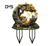 (as the picture, F) Garden Stake Acrylic Planter Pot Insert Fairy Garden Accessories Flower Pot Decoration Stake for Yard Indoor Outdoor Potted Plants