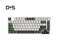 (as the picture, F) Mechanical Keyboard Bluetooth-Compatible/2.4G/Type-c Wired Three-mode Connections Full-key Hot-swap 81 Keys Keyboard