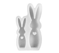 (as the picture, G) Easter Bunny Silicone Mold for DIY Candle Making Resin Casting Easily Release Polymer Clay Mold Flexible Rabbit Candle Mold