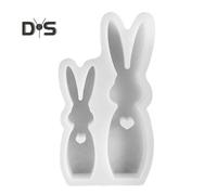 (as the picture, G) Easter Bunny Silicone Mold for DIY Candle Making Resin Casting Easily Release Polymer Clay Mold Flexible Rabbit Candle Mold