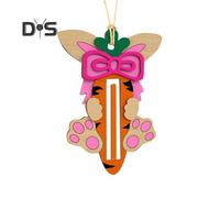 (as the picture, G) Easter Cash Holder Wooden Rabbit Money Holder Hanging Cash Gift Holder Card for Holiday Gifts Money Tree Table Decorations