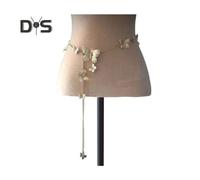 (as the picture, G) Women Waist Chain with Tassel Butterfly Flower Charm Faux Pearl Belt Chain Multi-layered Beaded Belly Jewelry Dance Performance Club Party Body