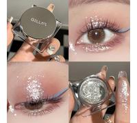 (as the picture, G03#) Monochrome Highlight Blush Eyeshadow Palette Long-Lasting Pearly Glitter Shimmer Highlighting Highly Pigmented Eyeshadow for All Face Makeup Looks