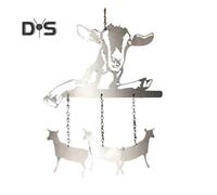 (as the picture, Goat) Goat Dachshund Metal Wind Chime Weather-proof Indoor Outdoor Garden Patio Animal Window Hanging Wind Bell Decoration Ornament Pendant Christmas Gifts