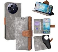 (as the picture, Grey) For Tcl 50 Nxtpaper 5g/50 Pro Nxtpaper 5g Case Rfid Blocking Color Splicing Pu Leather Wallet Phone Cover