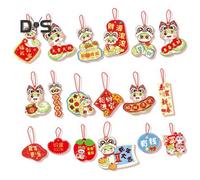 (as the picture, H) 18 Pcs 2025 New Year Hanging Pendants The Year of Snake Auspicious Snake Pendant Best Fortune Tassel Tree Window Car Decoration Pendant