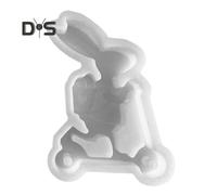 (as the picture, H) Easter Bunny Silicone Mold for DIY Candle Making Resin Casting Easily Release Polymer Clay Mold Flexible Rabbit Candle Mold