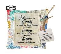 (as the picture, H) Mini Prayer Quilt Vintage Prayer Quilt with Wooden Gadget Inside Handmade Pocket Prayer Quilt Squares Religious Gift for Christians Friends