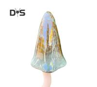 (as the picture, H) Planter Insert Ceramic Mushroom Colorful Glazed Mushroom Decoration Hand-Painted Toadstools Sculptures for Outdoor Fairy Garden Decor