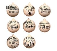 (as the picture, I) 1 Pc/8 Pcs Prank Christmas Ball Rude Humor Prank Baubles Shatterproof Christmas Hanging Ornaments Gift for Christmas Party Secret Santa