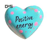 (as the picture, I) Love Heart Ornament Resin Inspirational Heart Stone Polka Dot Handmade Heart Pocket Token Gift for Loved Ones