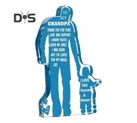 (as the picture, K) Family Love Acrylic Ornament Father Mother Child Silhouettes Ornament Desktop Freestanding Acrylic Block for Home Office Decor Valentine's Day