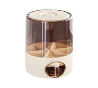 (as the picture, L) Sealed Dry Grain Bucket Dispenser Large Capacity 6 Compartments Transparent 360-degree Rotatable Rice Dispenser Grain Bucket