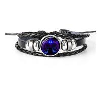 (as the picture, Libra) 12 Constellation Handmade Leather Bracelet Woven Multi-layer Punk Twelve Zodiac Couple Bracelet