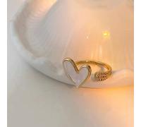 (as the picture) Love Ring Women's Temperament Heart Shape Geometry Open Index Finger Ring