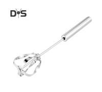 (as the picture, M) Semi-Automatic Whisk Stainless Steel Egg Beater Hand Push Rotary Whisk for Cooking Kitchen Home Multi-Functional Handheld Blender for Egg Milk Batter