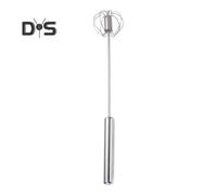 (as the picture, M) Stainless Steel Semi-Automatic Eggbeater Hand Push Egg Whisk Mixer Milk Frother Mixer Whisk for Quick Stirring Whisking Beating