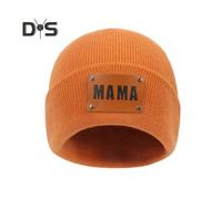 (as the picture, M) Winter Knitted Hat Thickened Solid Color Father Mother Beanie Hip Hop Style High Elasticity Newborn Hat Cold-proof Daily Cold Weather Headwear