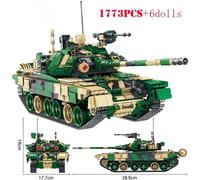 (as the picture) Military World War Russian T90 Main Battle Tank Building Blocks WW2 Weapons Matilda II Infantry Tanks Bricks Kids Toys Gifts