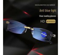 (as the picture, Mirror Box) Smart Zoom Reading Glasses: Auto-adjust For Near & Far, Hd Blue Light Protection, Ideal For Middle-aged & Seniors With Small Orange Dot Design