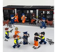 (as the picture) MOC City Series Scorpion Hole Prison Cell Scene Children Building Blocks