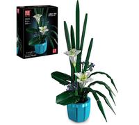 (as the picture) MOULD KING Flower Building Set Lily Artificial Flower Bundle Building Set Toy Flower Model Lady Birthday Gift (Fairy Lily)