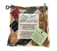 (as the picture, O) Mini Prayer Quilt Vintage Prayer Quilt with Wooden Gadget Inside Handmade Pocket Prayer Quilt Squares Religious Gift for Christians Friends