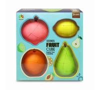 (as the picture, Peach+Orange+Pear+Lemon) Speed Cube Set, 3D Fruit Rubik Cube Colorful Orange Peach Lemon Pear Magic Cube Puzzle Cube Toy Gift for Kids Adults Anti Anxiety Turns Quick